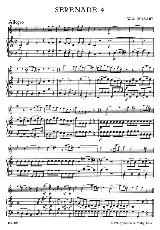 Mozart, Wolfgang Amadeus: Serenaden/Serenades in Volume 4 C-Dur KV 439b,4-5 Flexibel ensemble
