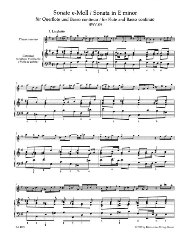 Händel, Georg Friedrich: Eleven Sonatas for Flute and Basso Continuo (urtext) Noter