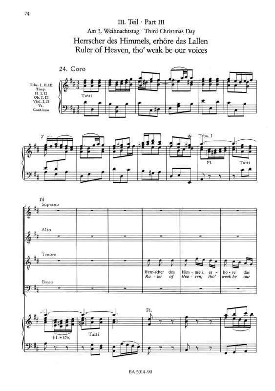 Bach, Johann Sebastian: Weihnachts-Oratorium/Christmas Oratorio BWV 248, Vocal Score (Klaverutdrag, urtext) Klaverutdrag