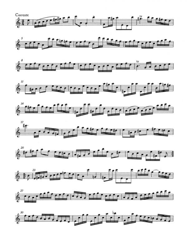 Bach, Johann Sebastian Partita für Flöte Solo a-Moll BWV 1013 (urtext) Noter