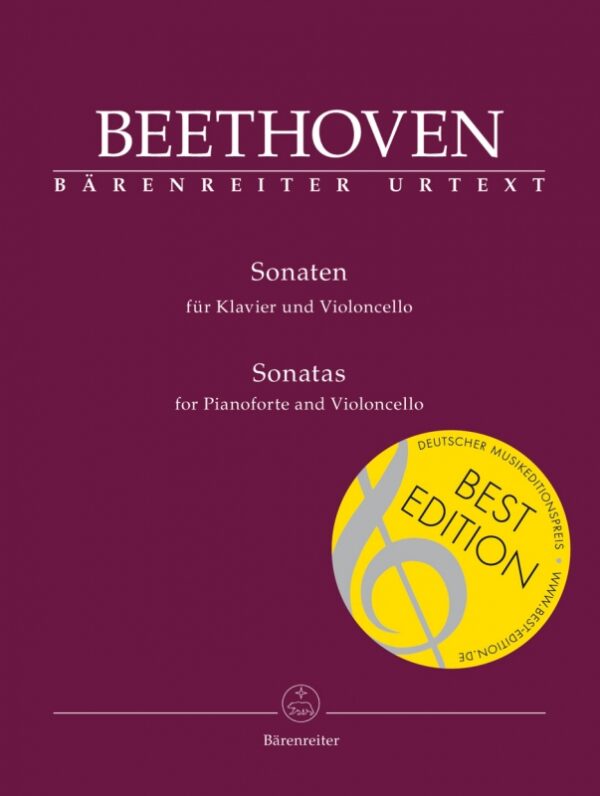 Beethoven, Ludwig van: Sonatas for Piano and Violoncello (urtext) Cello klassisk repertoar