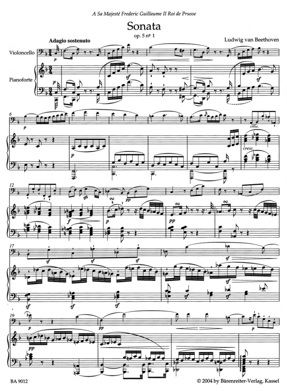 Beethoven, Ludwig van: Sonatas for Piano and Violoncello (urtext)