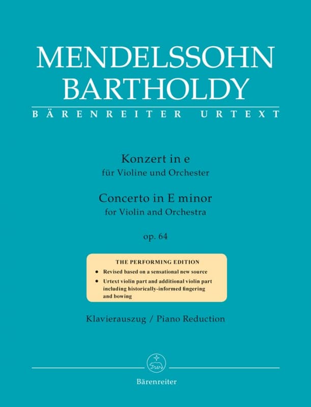 Mendelssohn Bartholdy, Felix: Concerto for Violin and Orchestra in e minor/e-moll Op. 64 (violinkonsert, urtext)