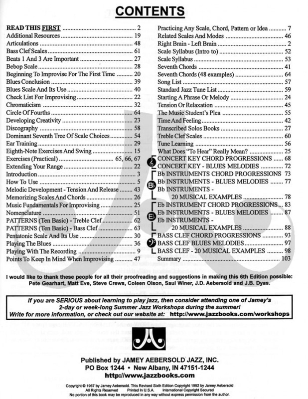 Aebersold vol.1: How to Play Jazz and Improvise (Play-A-Long Book and 2 CD Set for all Musicians)