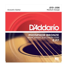 D’Addario EJ17 Phosphor Bronze Acoustic Guitar Strings, Medium, 13-56, Gitarrsträngar Sats Gitarrsträngar