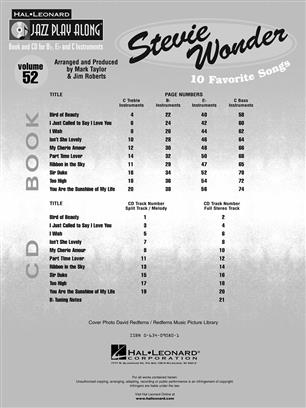 Hal Leonard Jazz Playalong: Vol. 52 Stevie Wonder 10 Favorite Songs Jazz Playalong/Aebersold