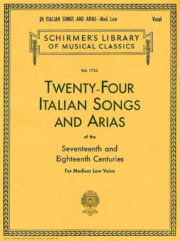 24 Italian Songs And Arias Of The 17th And 18th Centuries - Medium Low Voice (endast bok)