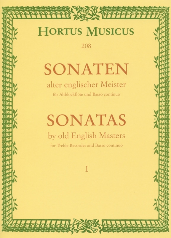 Sonaten alter englischer Meister / Sonatas by old English Masters vol.1 Blockflöjt