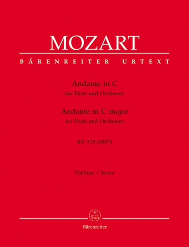 Mozart, Wolfgang Amadeus: Andante for Flute and Orchestra in C major K. 315 (285e) (partitur, urtext)