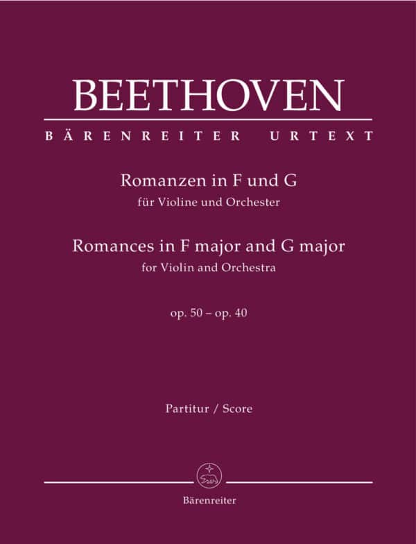 Beethoven, Ludwig van: Romances in F major and G major for Violin and Orchestra op. 50, 40 (partitur, urtext) Noter