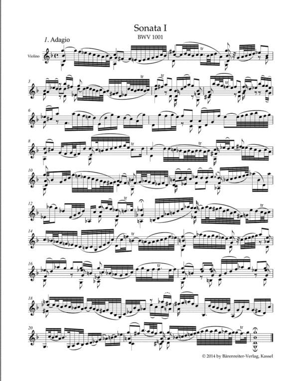Bach, J. S.: Three Sonatas and Three Partitas for Solo Violin BWV 1001-1006  (urtext) Noter