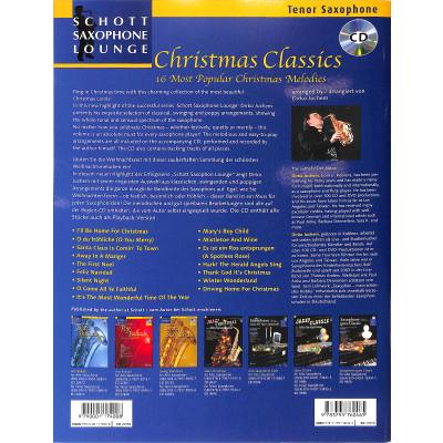 Schott Saxophone Lounge: Christmas Classics – 16 Most Popular Christmas Melodies Tenor saxophone (bok + online audio material) Julmusik