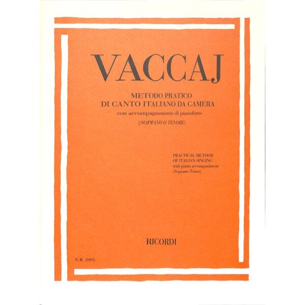 Vaccaj Metodo pratico/Practical method of Italian singing (sång & piano, sopran/tenor) Noter