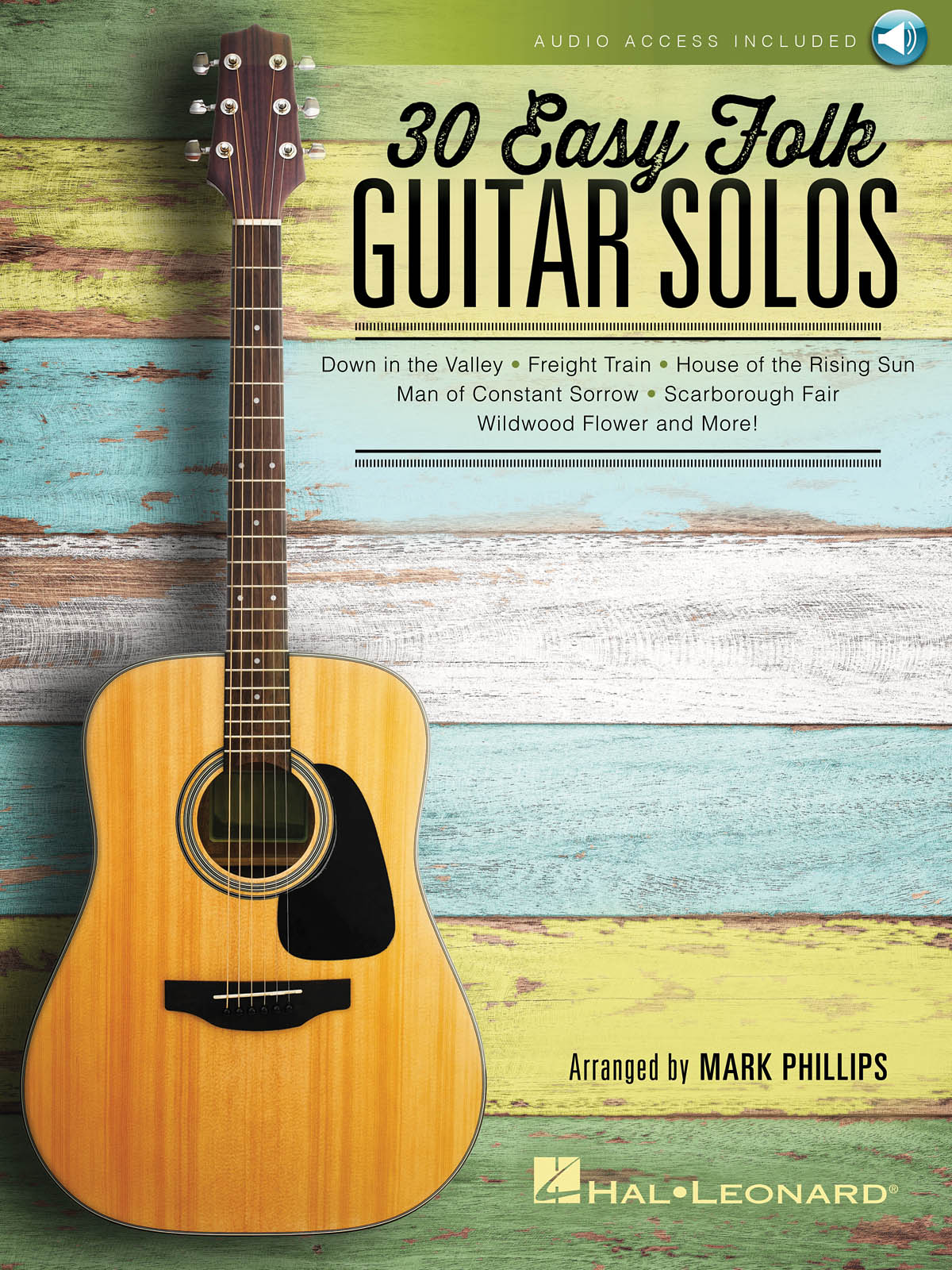 30 Easy Folk Guitar Solos (bok + online audio access)