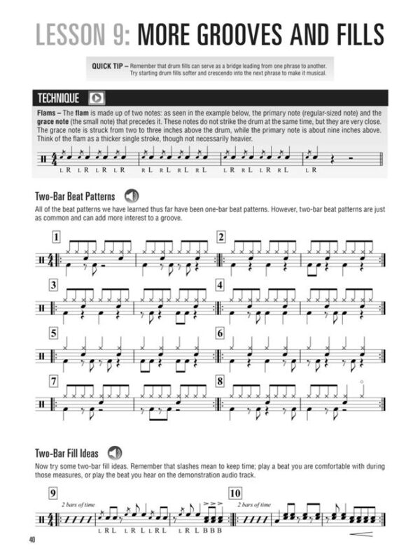 Hal Leonard Drumset Method Complete Edition ( Bok + online audio) Noter