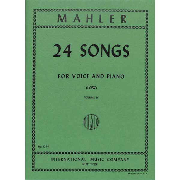 Mahler, Gustav: 24 Songs for voice and piano Vol.4 (low voice) Noter