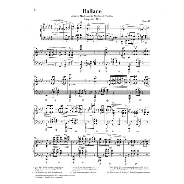 Chopin: Ballade Ass-dur op.47/Ab major opus 47  (Urtext) Noter