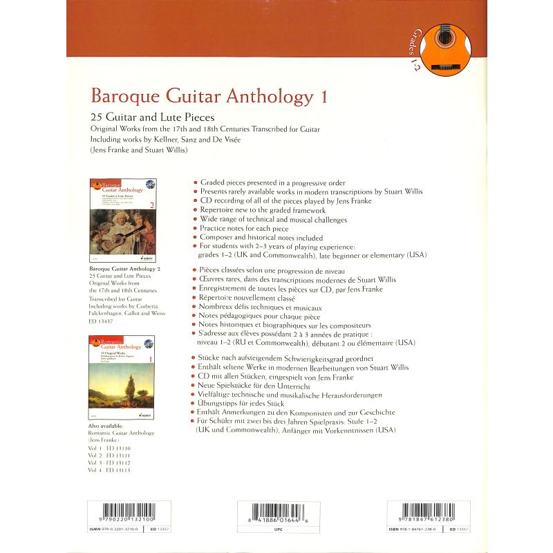 Baroque Guitar Anthology (grades 1-2) (bok + online audio material)
