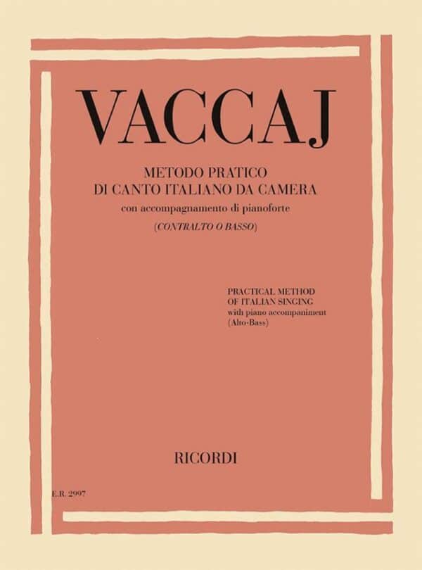 Vaccaj Metodo pratico/Practical method of Italian singing (sång & piano, alto/bass) Noter
