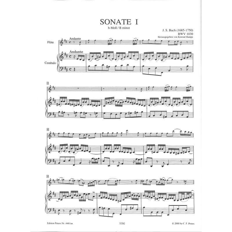 Bach, Johann Sebastian: Flöjtensonaten/Flute Sonatas vol.1 (urtext)