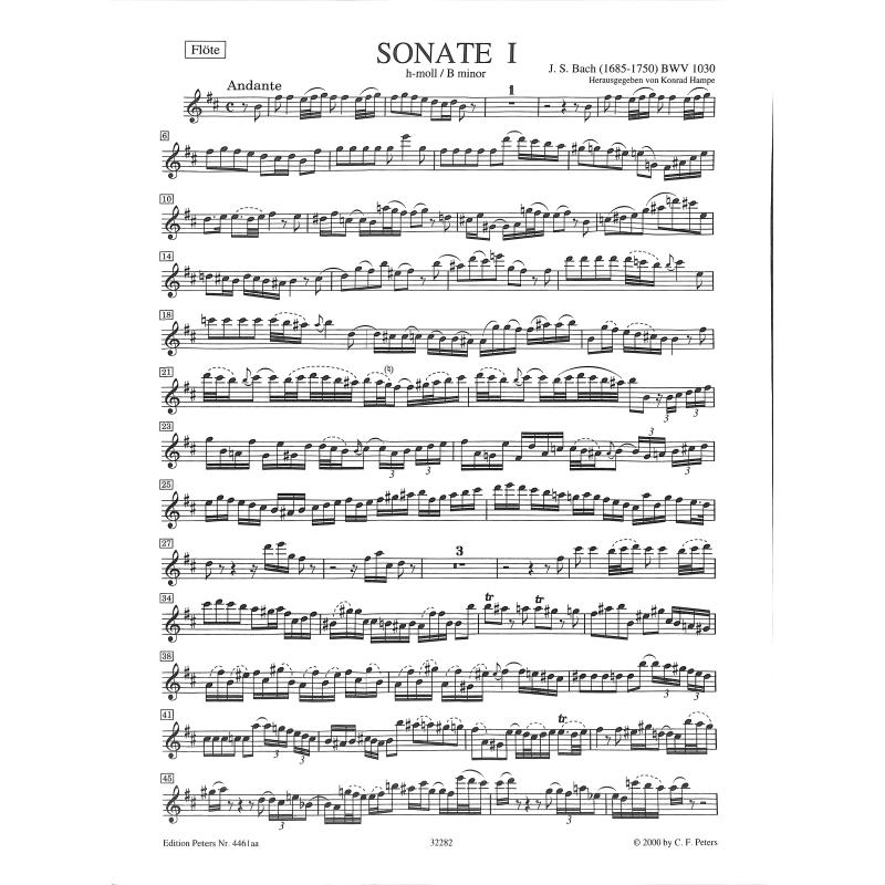 Bach, Johann Sebastian: Flöjtensonaten/Flute Sonatas vol.1 (urtext)