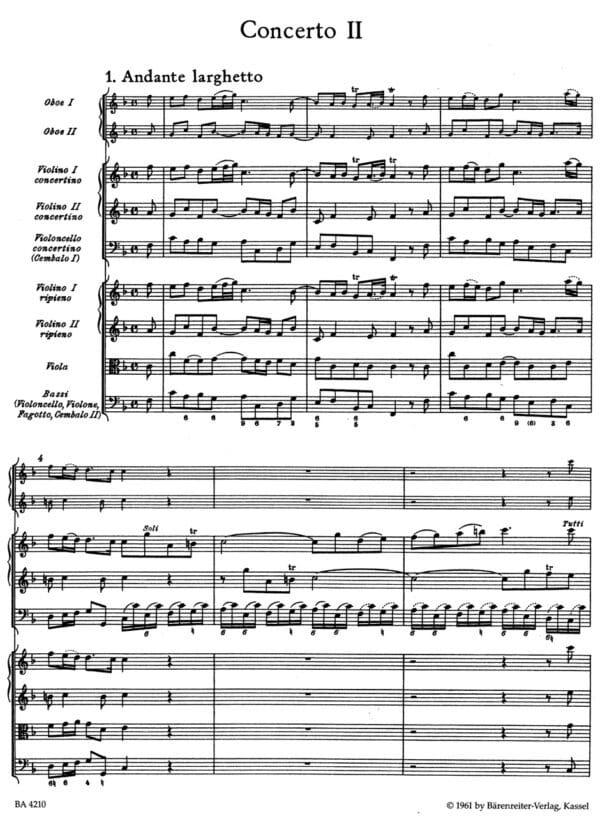 Handel, George Frideric: Concerto grosso F-Dur op. 6/2 HWV 320 Partitur/Studiepartitur