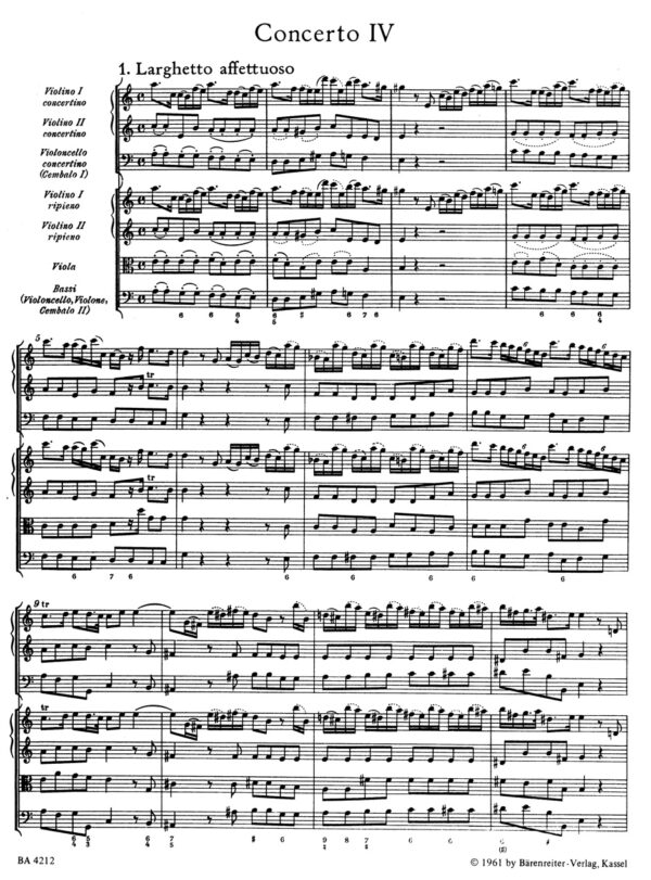 Handel, George Frideric: Concerto grosso a-Moll op. 6/4 HWV 322 Partitur/Studiepartitur