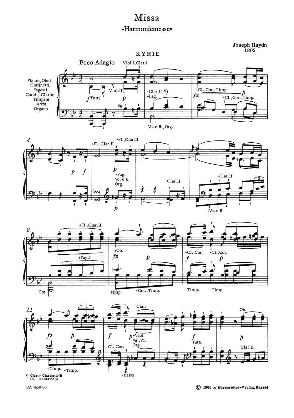 Haydn, Joseph: Missa B-flat major Hob.XXII:14 "Harmony Mass"