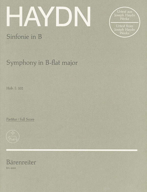 Haydn, Joseph: London Symphony Nr. 10 B-flat major Hob.I:102 Partitur/Studiepartitur