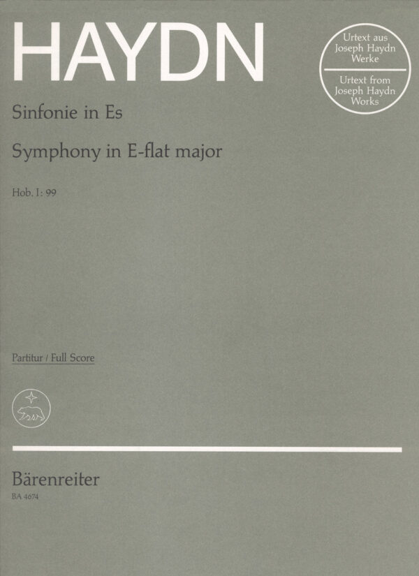 Haydn, Joseph: Londoner Symphony Nr. 7 E-flat major Hob.I:99 Partitur/Studiepartitur