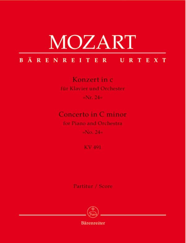 Mozart, Wolfgang Amadeus: Concerto for Piano and Orchestra Nr. 24 in C minor K. 491 Partitur/Studiepartitur
