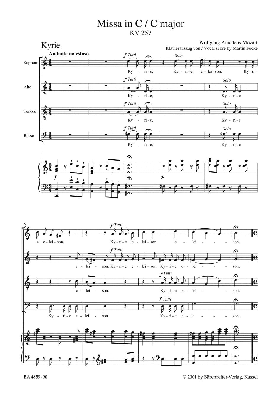 Mozart, Wolfgang Amadeus: Missa in C major K. 257 "Great Credo Mass"