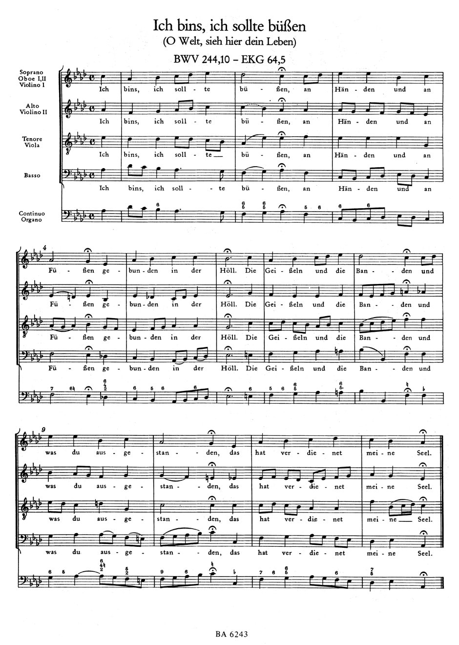 Bach, Johann Sebastian: Passionschoräle BWV 244 (aus der Matthäus-Passion)