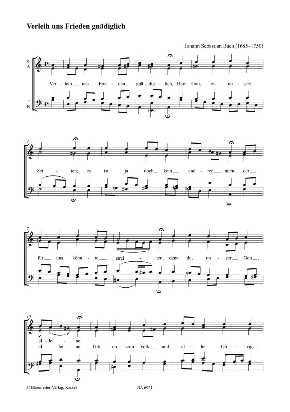 Verleih uns Frieden / Da pacem, Domine -Íkumenisches Chorbuch-