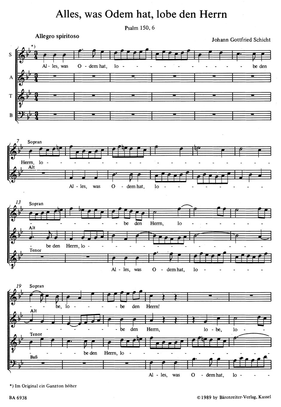 Schicht, Johann Gottfried: Motetten und Psalmen (Musik der Thomaskantoren zu Leipzig)