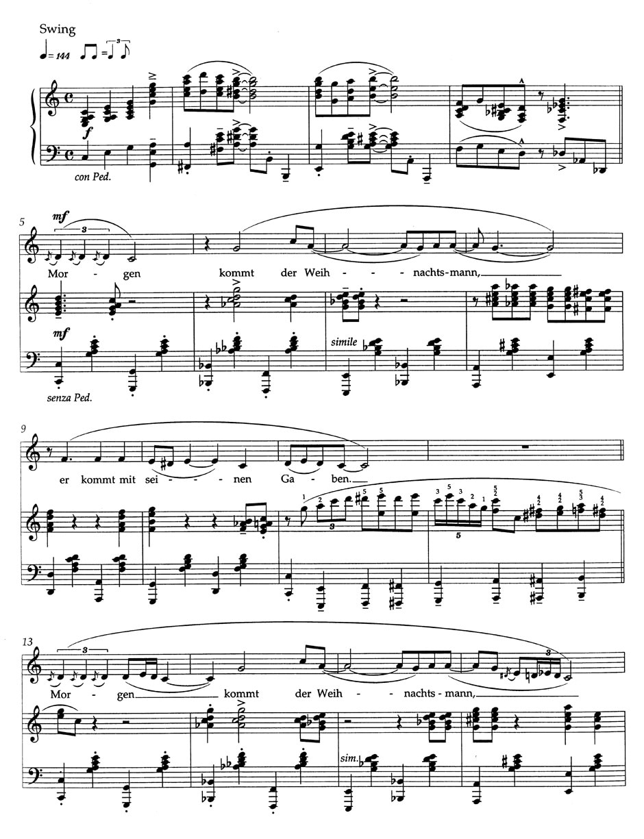 Morgen, Kinder wird's was geben -Weihnachtslieder modern arrangiert für Gesang und Klavier-