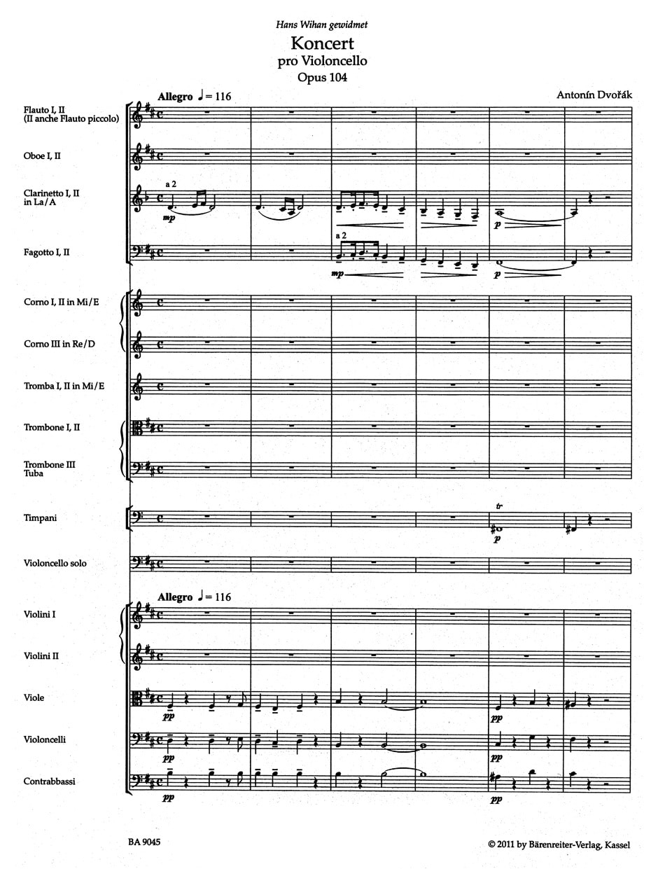 Dvorák, Antonín: Concerto for Violoncello and Orchestra B minor op. 104