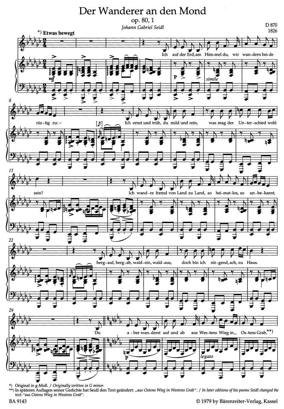 Schubert, Franz: Lieder, Volume 3 op. 80-98 (Low voice)