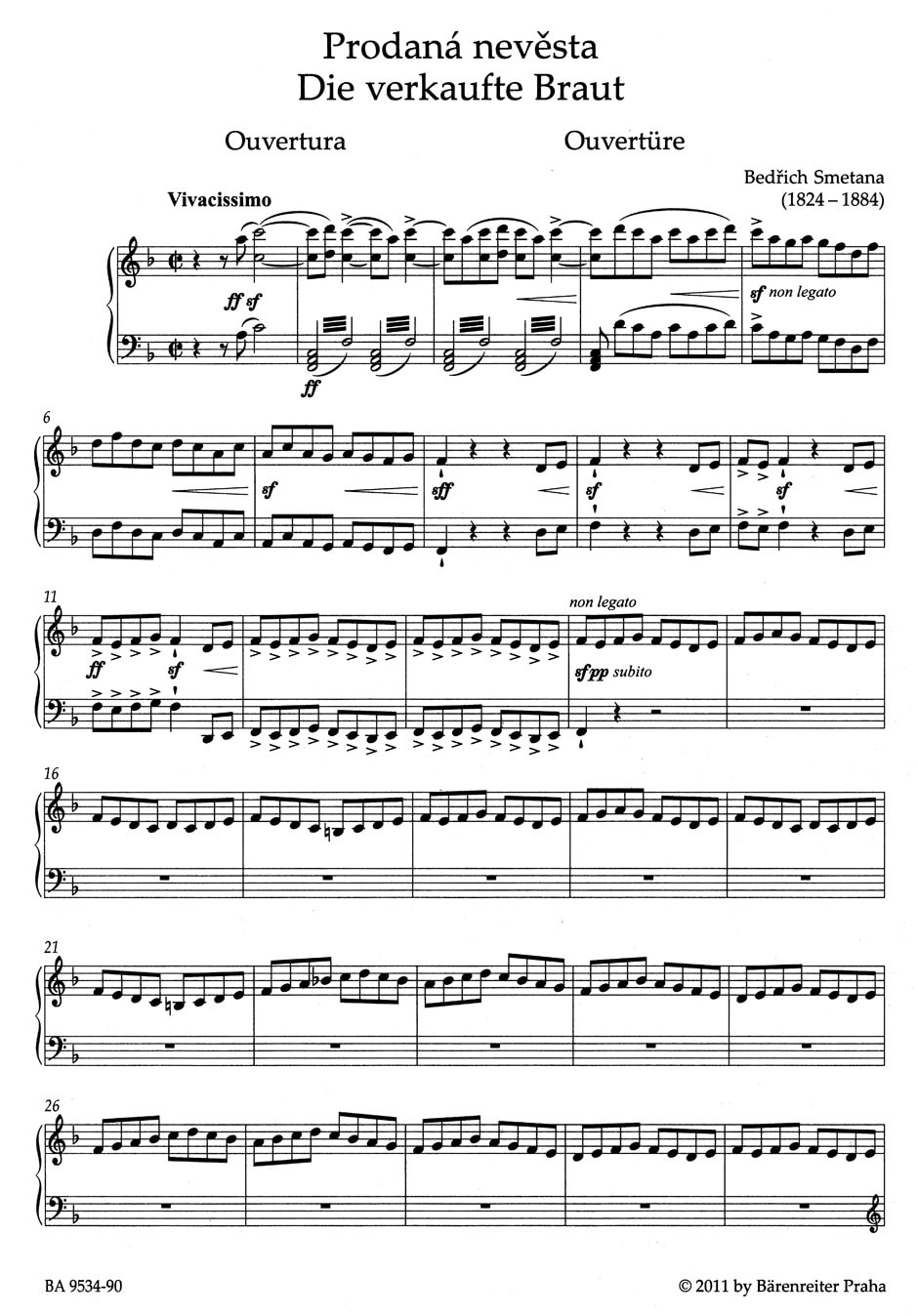 Smetana, Bedrich: The Bartered Bride -Comic opera in three acts-