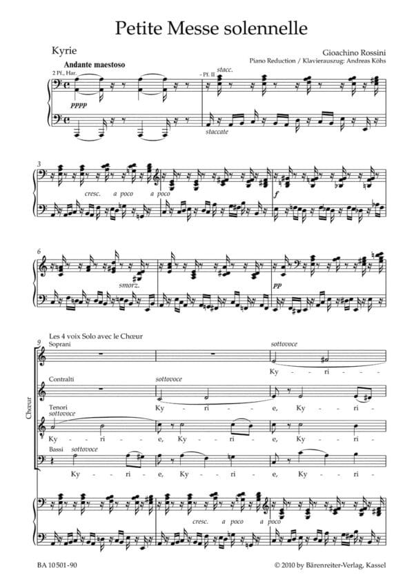 Rossini, Gioachino: Petite Messe solennelle (urtext) noter-sång-klaverutdrag