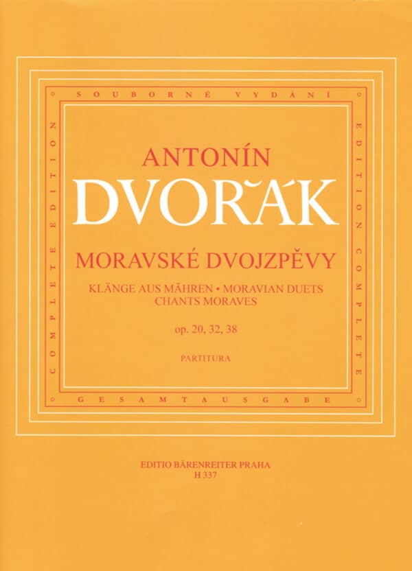 Dvorák, Antonín: Moravian Duets op. 20, 32, 38 Partitur/Studiepartitur