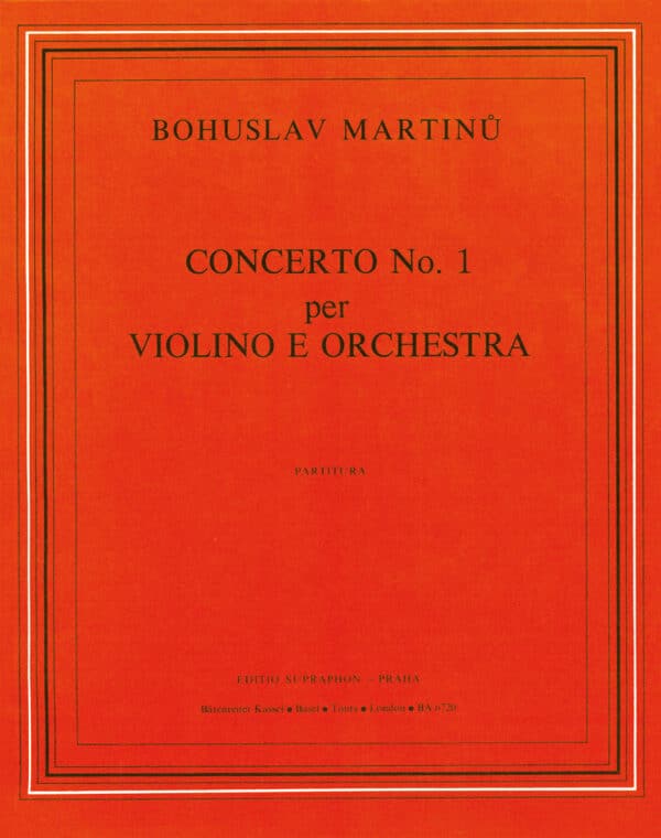 Martinu, Bohuslav: Concerto for Violin and Orchestra Nr. 1 E major (1932-1933) Partitur/Studiepartitur