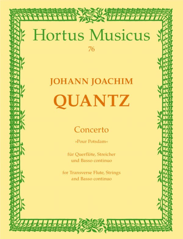 Quantz, Johann Joachim: Konzert ”Pour Potsdam” D-Dur -Flötenkonzert- Partitur/Studiepartitur