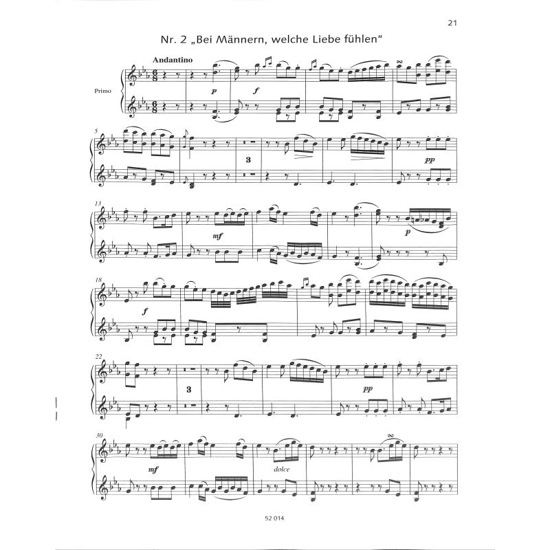 Mozart, Wolfgang Amadeus: 6 Easy Pieces from the Opera "The Magic Flute" for piano duet
