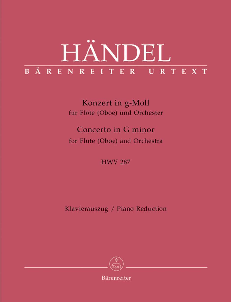 Handel, George Frideric: Concerto for Flute (Oboe) and Orchestra G minor HWV 287 Urtext based on newly found source