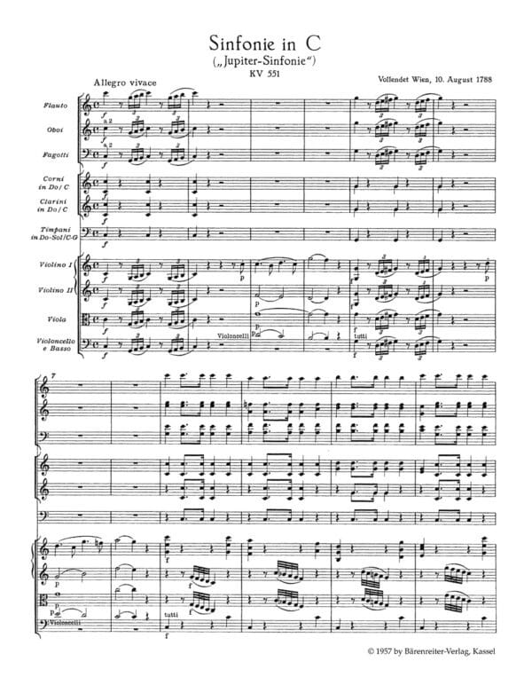 Mozart, Wolfgang Amadeus: Symphony no. 41 in C major K. 551 ”Jupiter Symphony” Study score, (Urtext) Noter