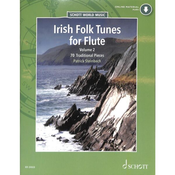 Irish Folk Tunes for Flute Volme 2 – 70 Traditional Pieces (Bok + Online audio access) Noter