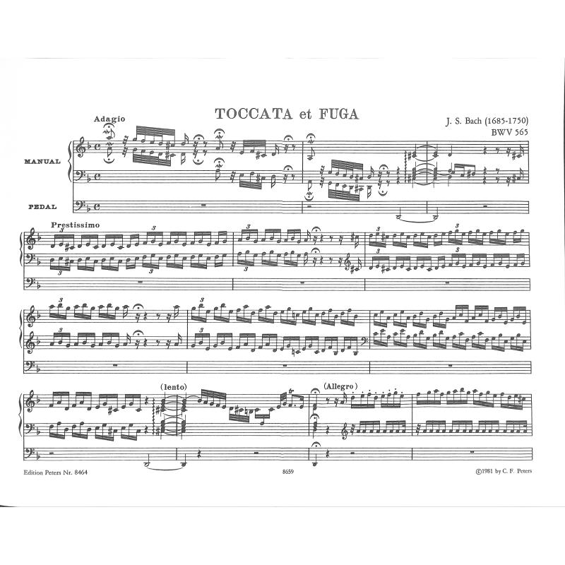 Bach, Johann Sebastian: Toccata + Fuge d-moll BWV 565 (orgel) Bach, Johann Sebastian: Toccata + Fuge d-moll BWV 565 (orgel) Noter