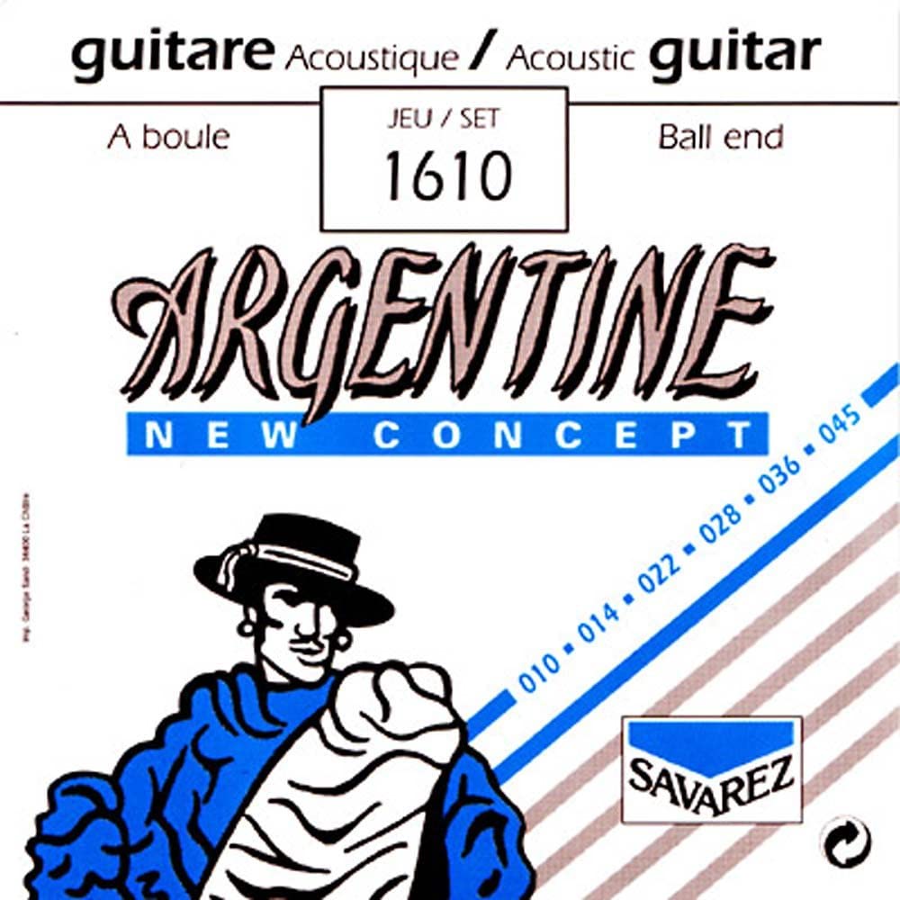 Savarez Strings for Acoustic Guitar Argentine Ball end, gitarrsträngar sats Savarez Strings for Acoustic Guitar Argentine Ball end, gitarrsträngar sats Gitarrsträngar