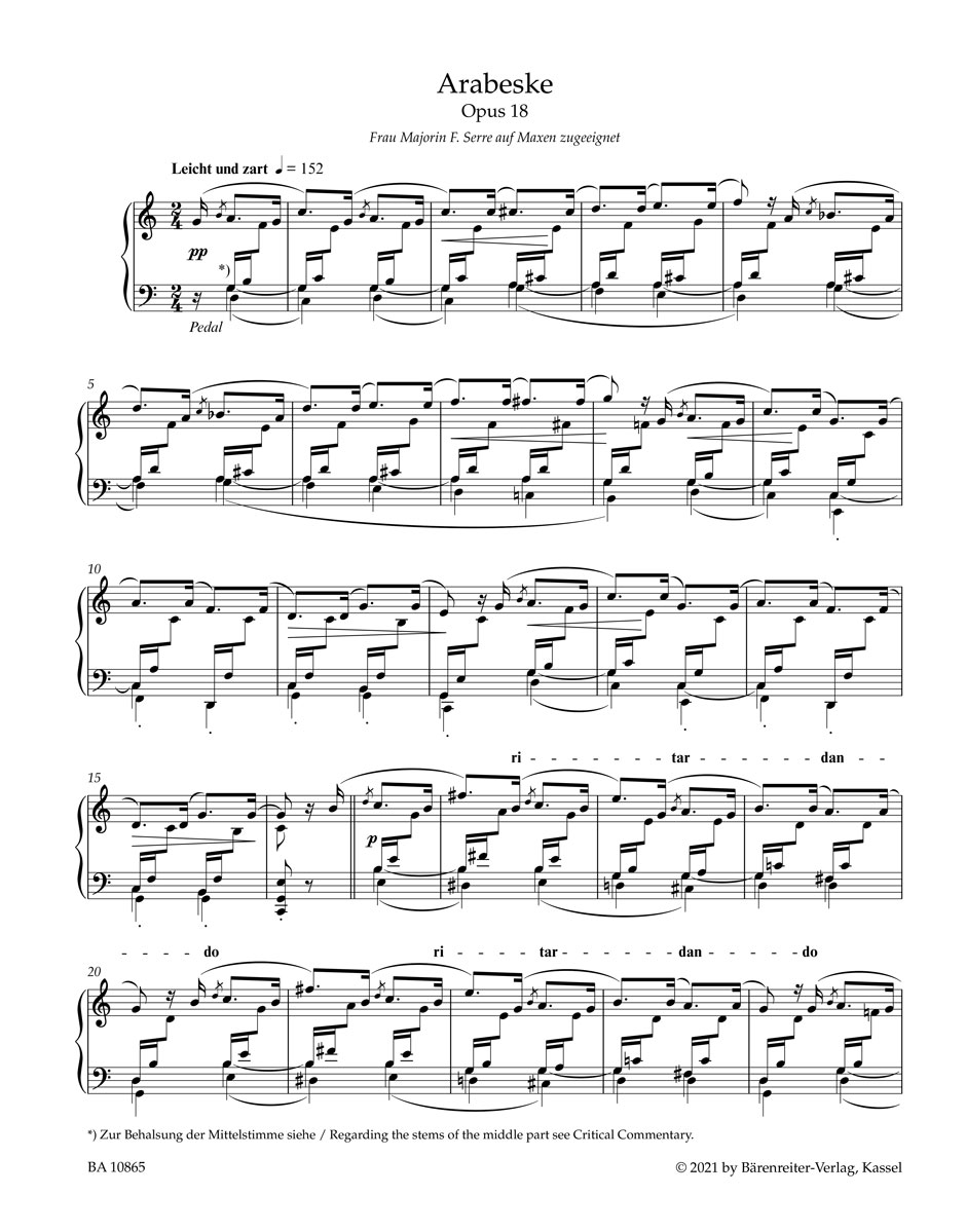 Schumann, Robert: Arabeske op. 18 / Blumenstück op. 19 for Piano (urtext)